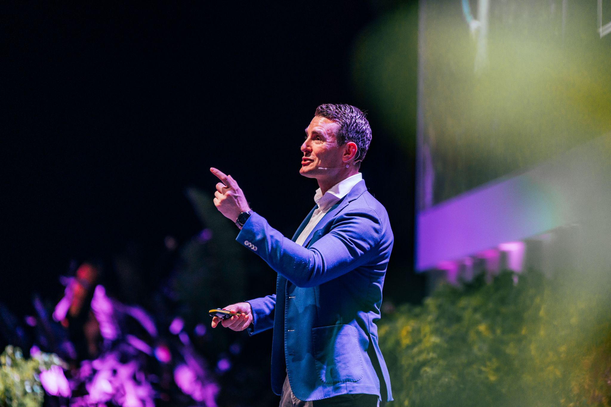 Aidan McCullen speaking on stage